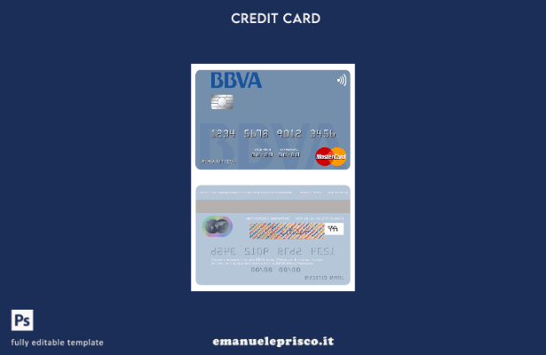 modello mastercard Paraguay Banco BBVA Bank in stile verificato